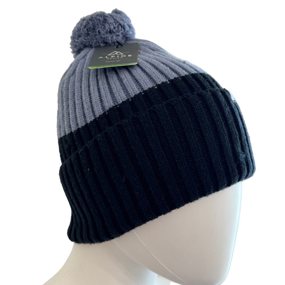 Alpine Design Men's Colorblock Pom Beanie One Size - Picture 3 of 5